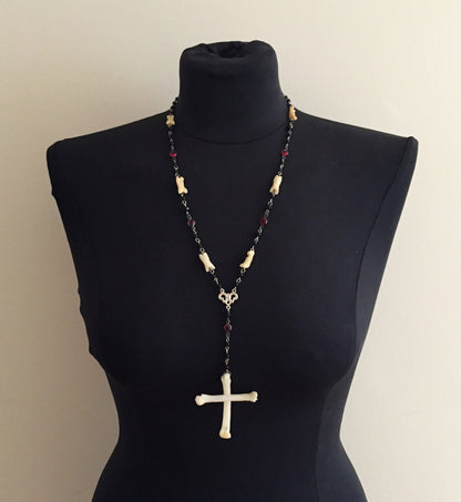 Gothic Bone and Bead Rosary